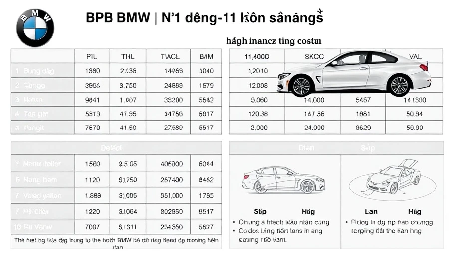 Bảng chi phí bảo trì xe BMW cũ