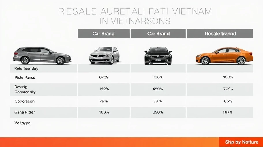 Car brands and their depreciation values comparison in Vietnam