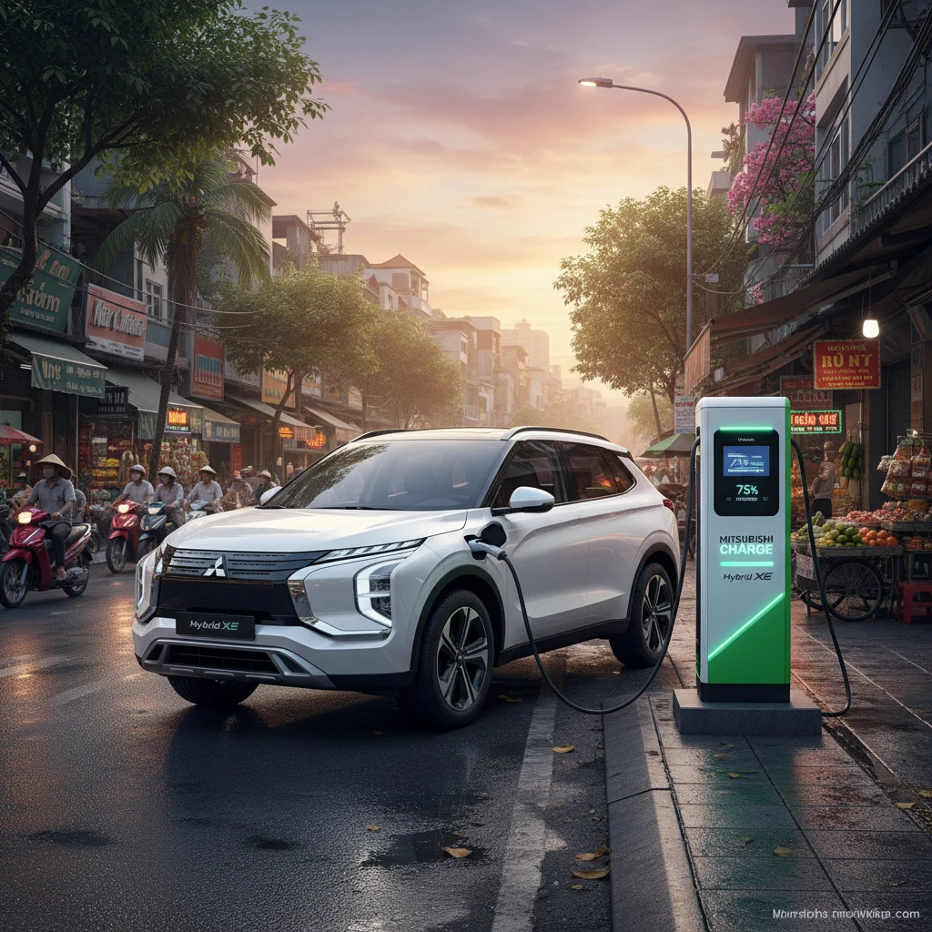 Công nghệ pin và hạ tầng sạc xe Mitsubishi Hybrid XE.