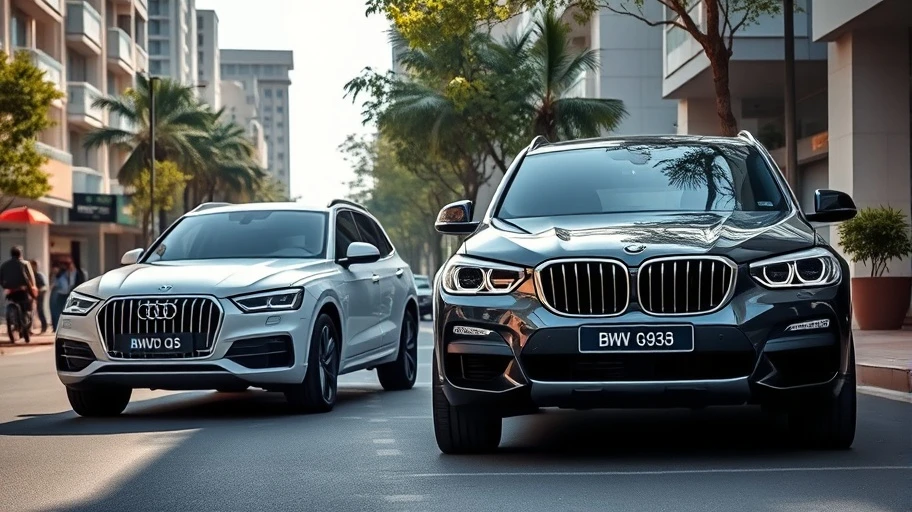 Hình ảnh Audi Q5 và BMW SUV