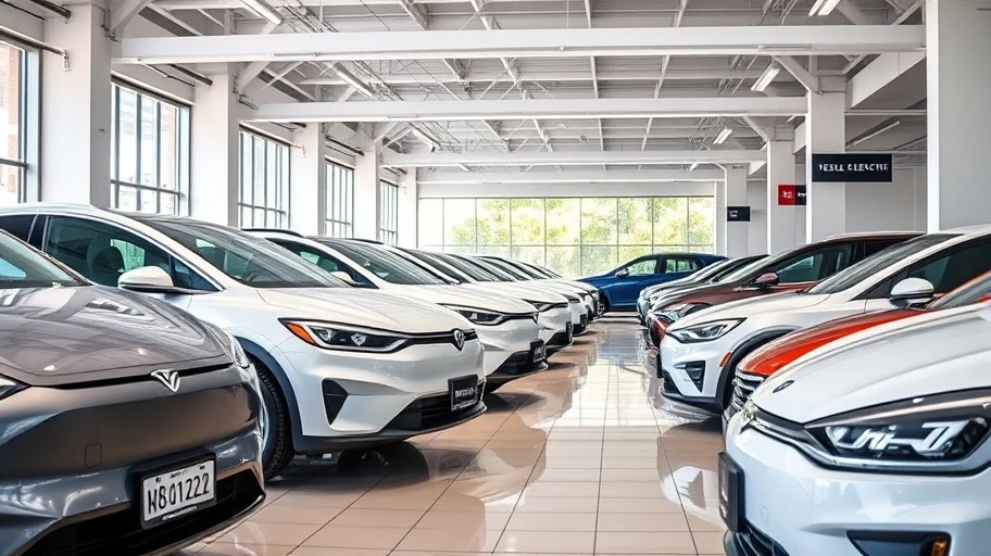 Hình ảnh các mẫu xe ô tô điện mới tại showroom Việt Nam.