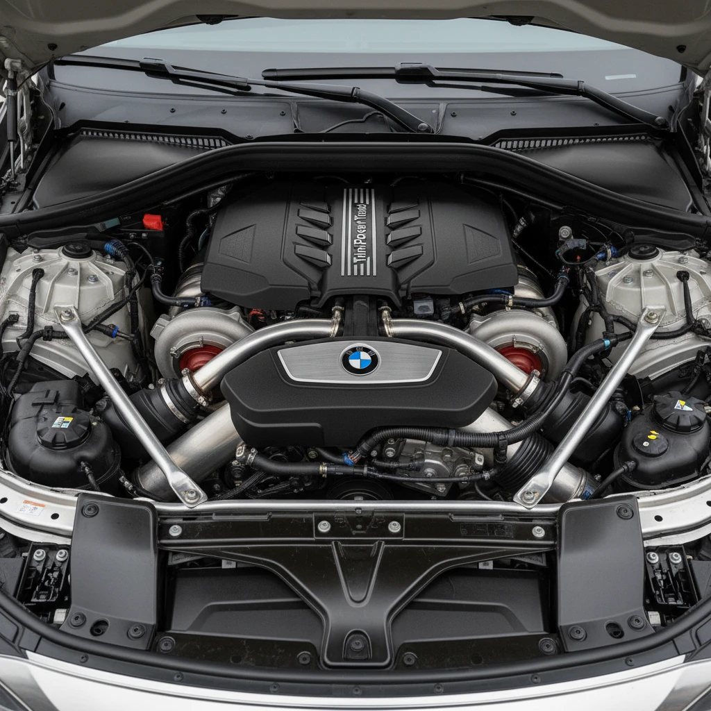 Hình ảnh động cơ V8 của BMW 750Li