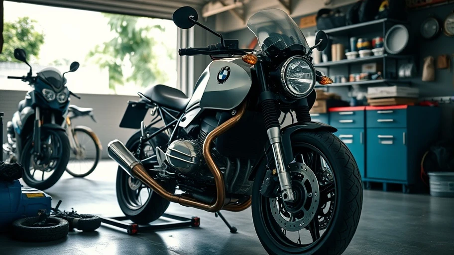 Hình ảnh kiểm tra xe BMW R nine T cũ tại gara
