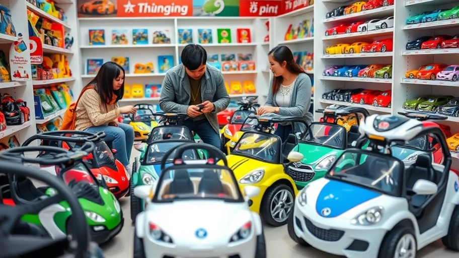 Hình ảnh mua sắm xe ô tô điện mini trẻ em