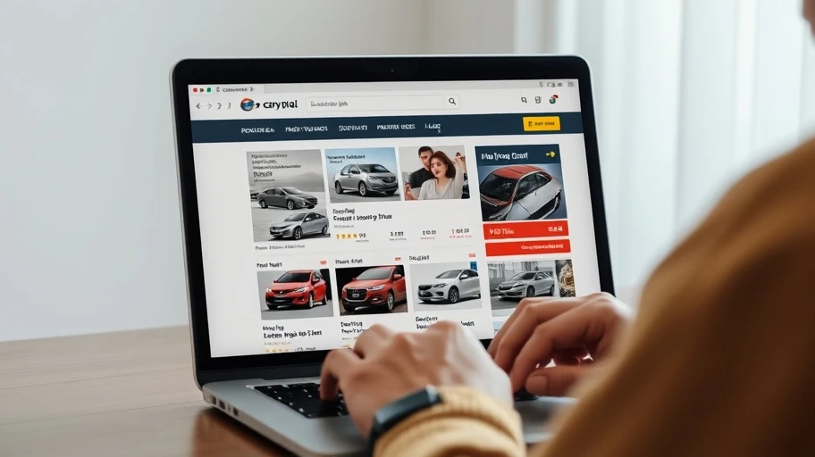 Hình ảnh người lướt web tìm xe ô tô cũ