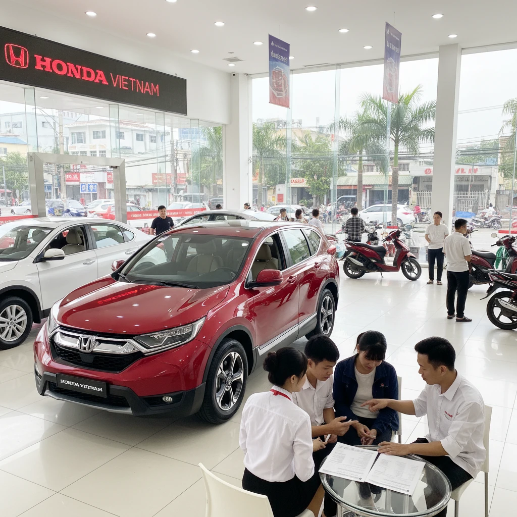 Hình ảnh thảo luận tại showroom Honda