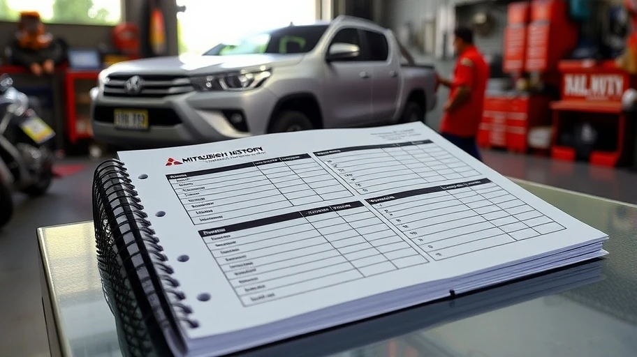 Hồ sơ bảo dưỡng và sử dụng xe Mitsubishi Triton cũ.