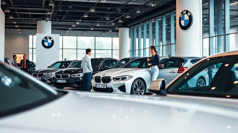 Khách hàng tham quan showroom BMW ở Việt Nam.