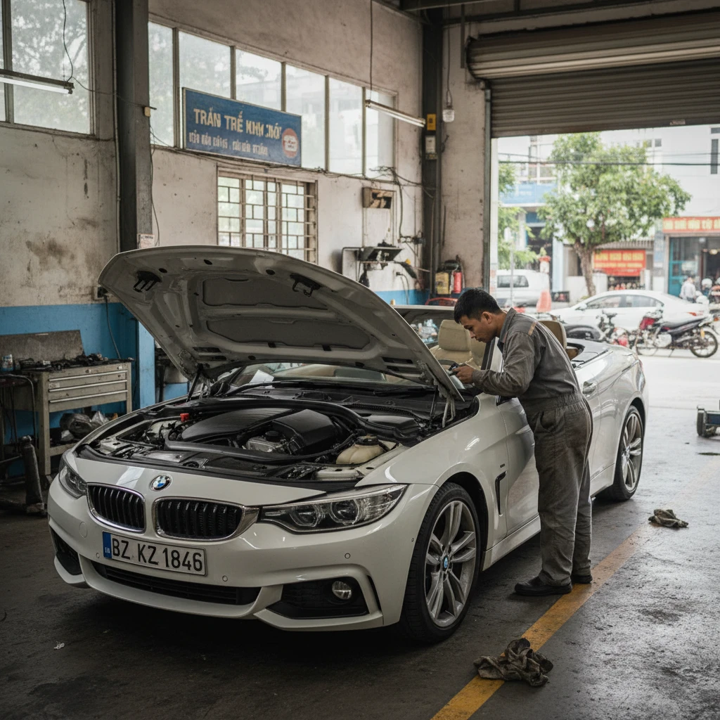 Kiểm tra kỹ thuật xe BMW 420i mui trần cũ