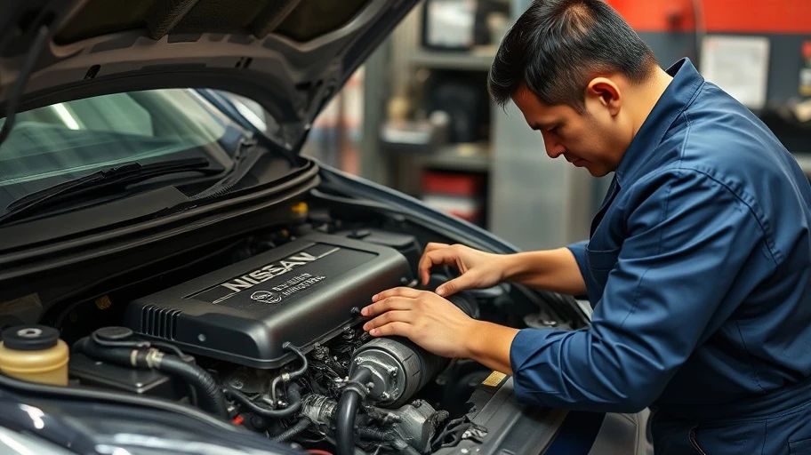Kiểm tra xe Nissan cũ tại gara Việt Nam
