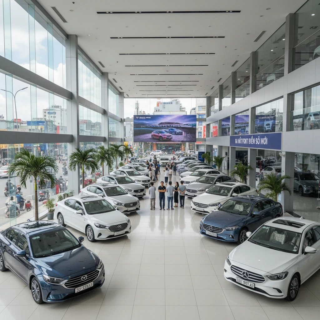 Thị trường xe ô tô với biển số font mới