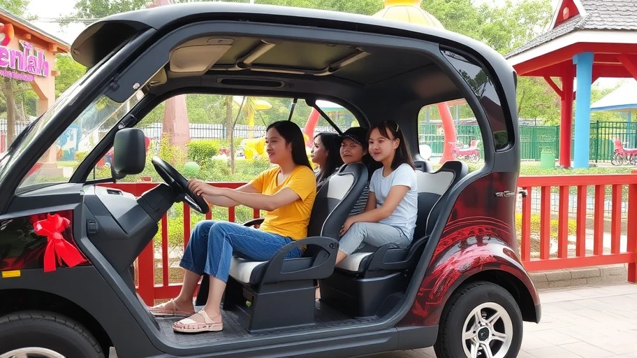 Xe ô tô điện an toàn và tiện lợi ở khu vui chơi